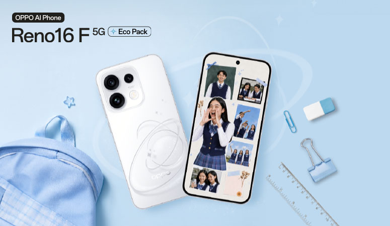 Diskon Rp800 Ribu untuk Pembelian OPPO Reno16 F 5G Eco Pack image
