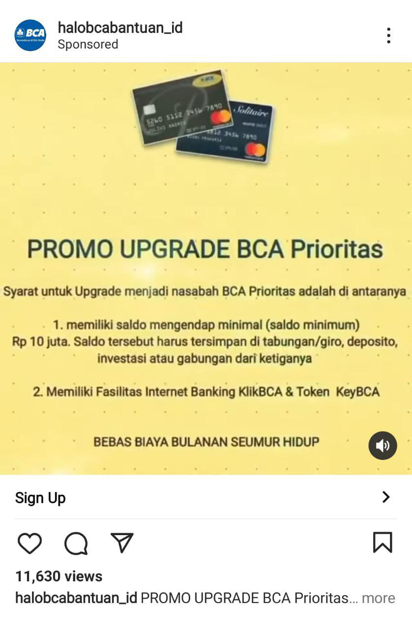 Promo Upgrade BCA Prioritas