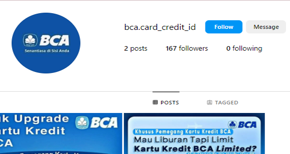 Akun Palsu Mengatasnamakan BCA