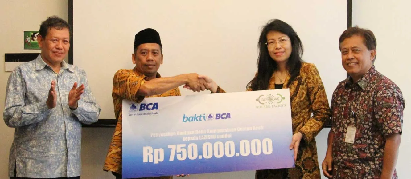 HUT Ke-60 BCA #MenjadiLebihBaik: BCA Salurkan Bantuan Gempa Aceh melalui LAZISNU