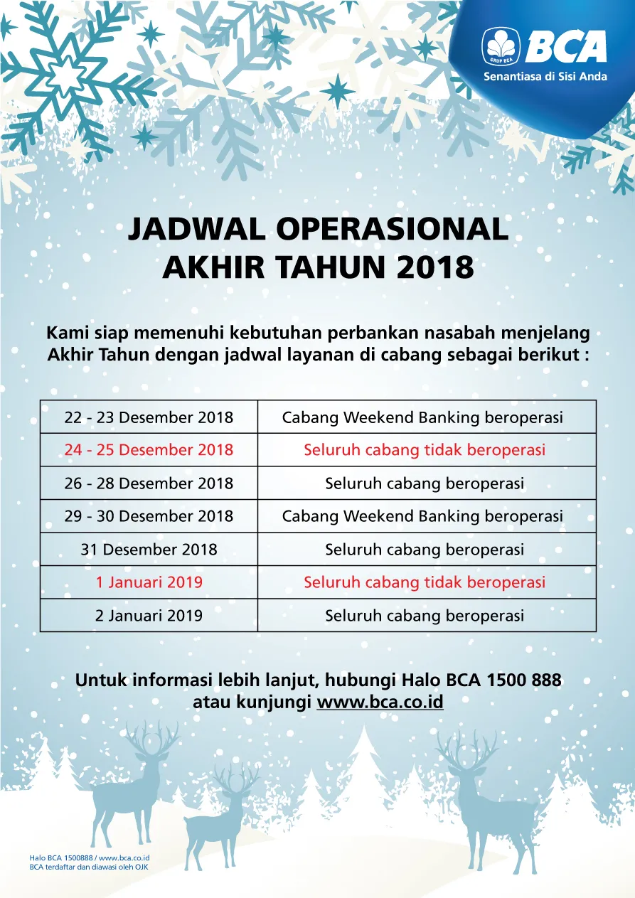 Segenap Direksi dan Karyawan PT Bank Central Asia Tbk dan Grup mengucapakan